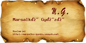 Marsalkó Győző névjegykártya